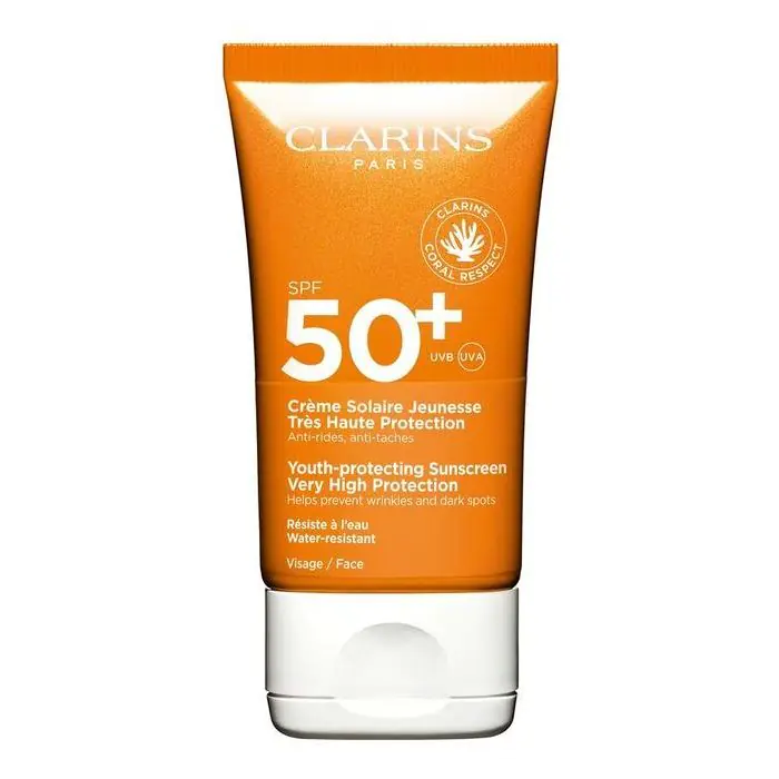 

Солнцезащитный крем crema solar juventud muy alta protección spf 50+ Clarins, объем 50 мл