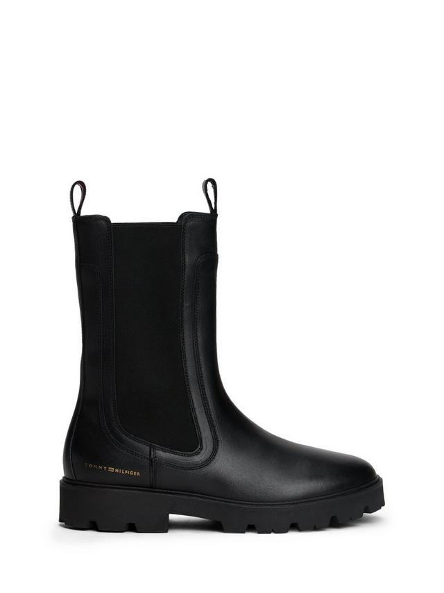 Кожаные ботинки челси с рифленой подошвой Tommy Hilfiger, Black
