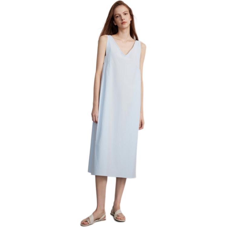 

ELLE Женское синее платье без рукавов с V-образным вырезом Moderate