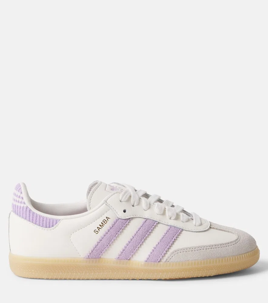 Кроссовки Samba OG из кожи и замши Adidas Originals Kids, белый — фото 3