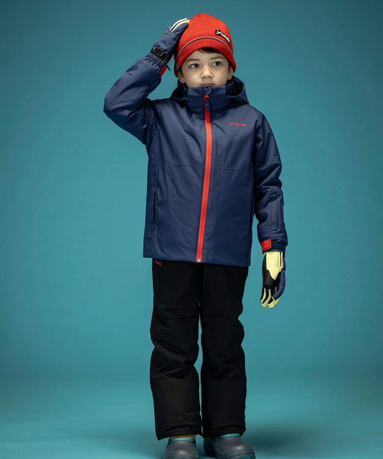 Детский лыжный костюм двухкомпонентный phenix Playing in Snow Junior Two-piece тёмно-синий
