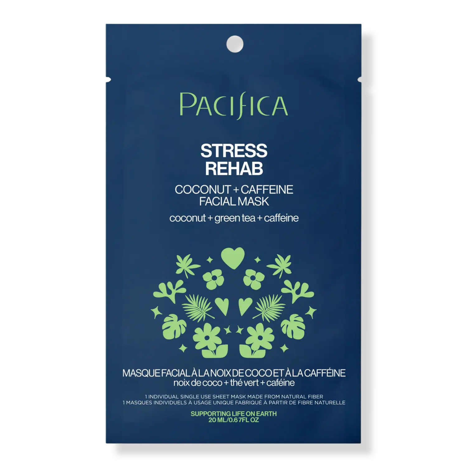 

Реабилитационная маска для лица с кокосом и кофеином для снятия стресса Pacifica