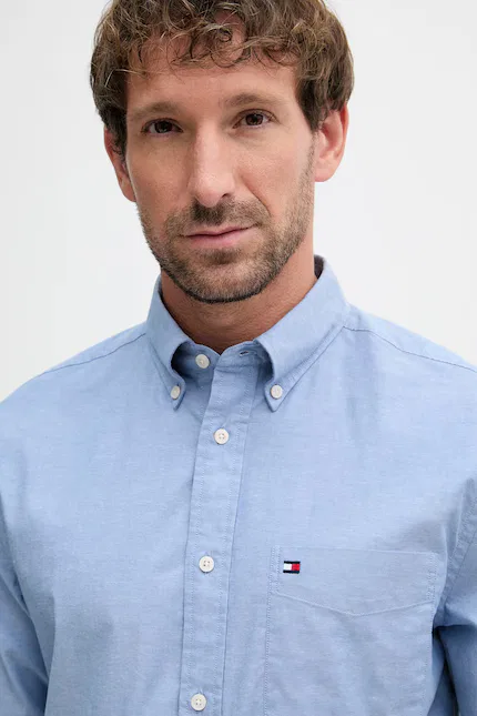 Рубашка из хлопка классическая Tommy Hilfiger, синий — фото 4