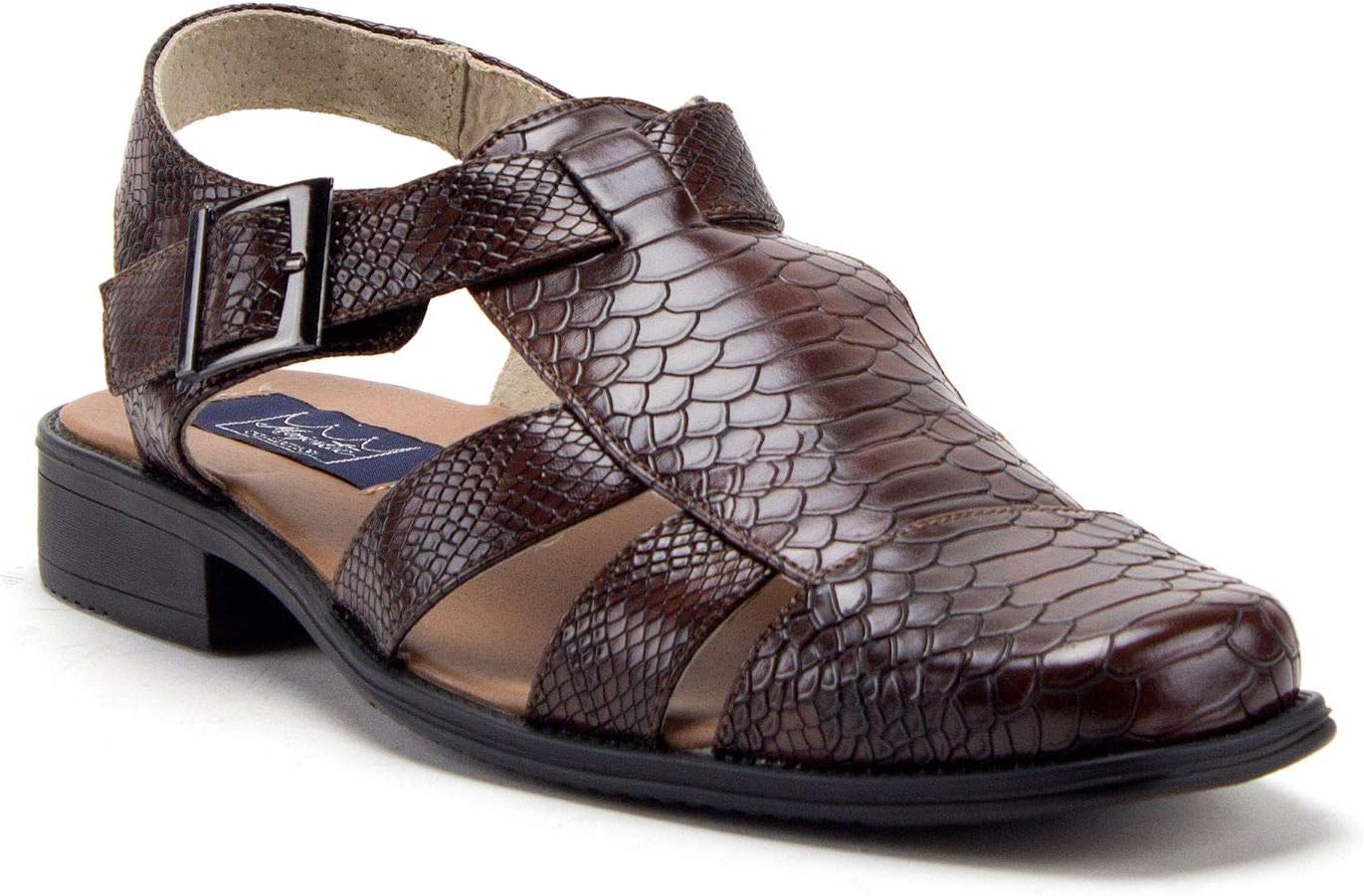 

Мужские закрытые сандалии-лодочки Jazam 44367 с текстурой змеи питона Jazame, коричневый