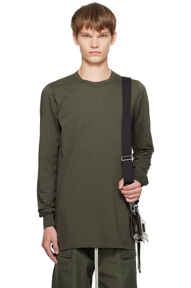 

Rick Owens Футболка цвета хаки Concordians уровня LS