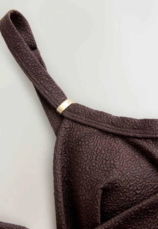 Яркий купальник с цветочным принтом, подчеркивающий фигуру. Next, Chocolate Brown Textured — фото 2