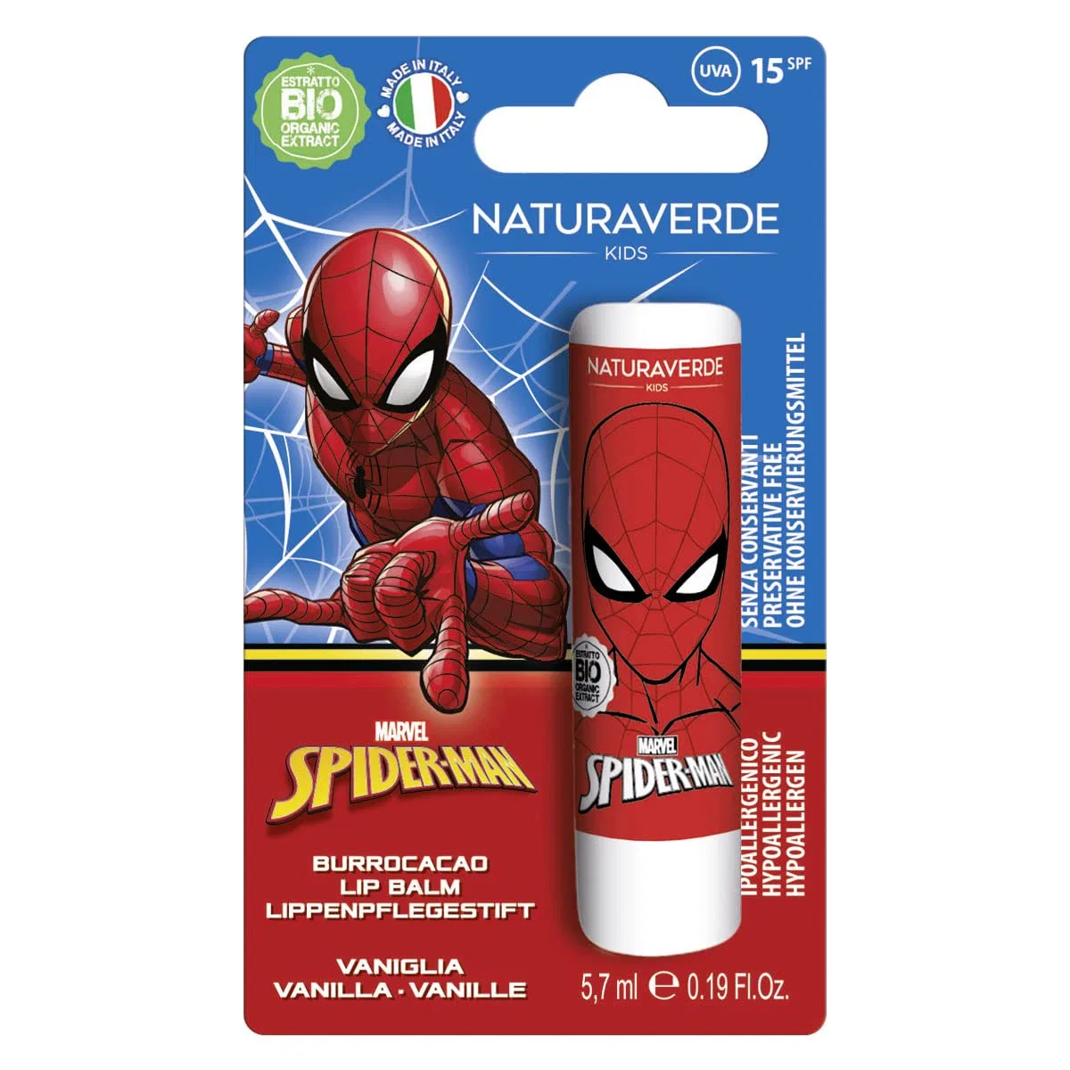 Бальзам для губ Spider Man Vaniglia Naturaverde