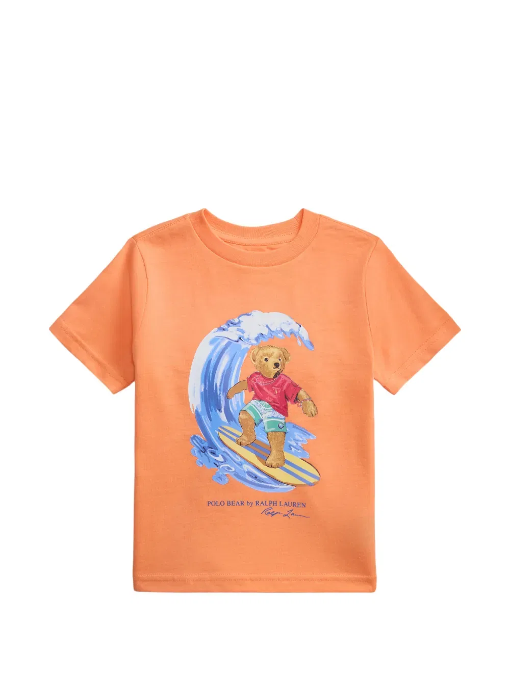Футболка с принтом медведя поло Polo Ralph Lauren Kids, оранжевый