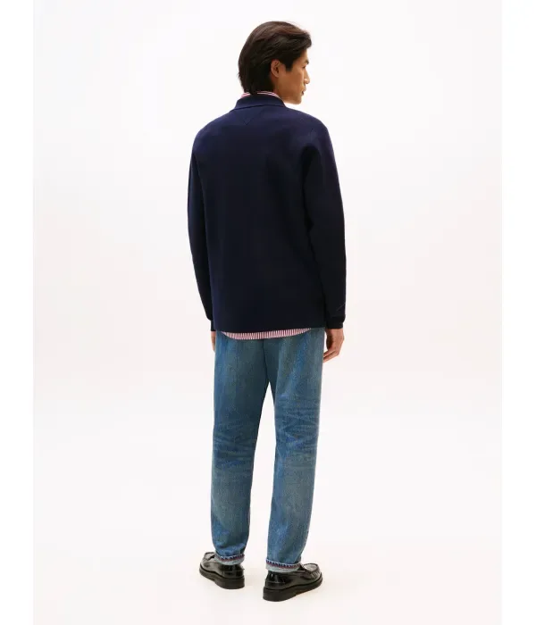 Шерстяной кардиган regular fit Tommy Hilfiger, темно-синий — фото 3