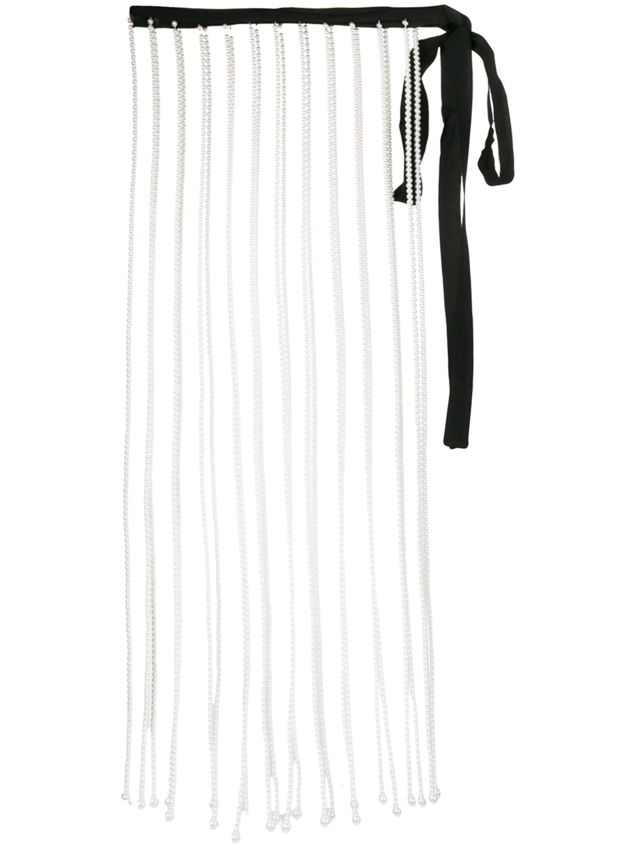 

Юбка с бахромой из жемчуга Christopher Kane, белый