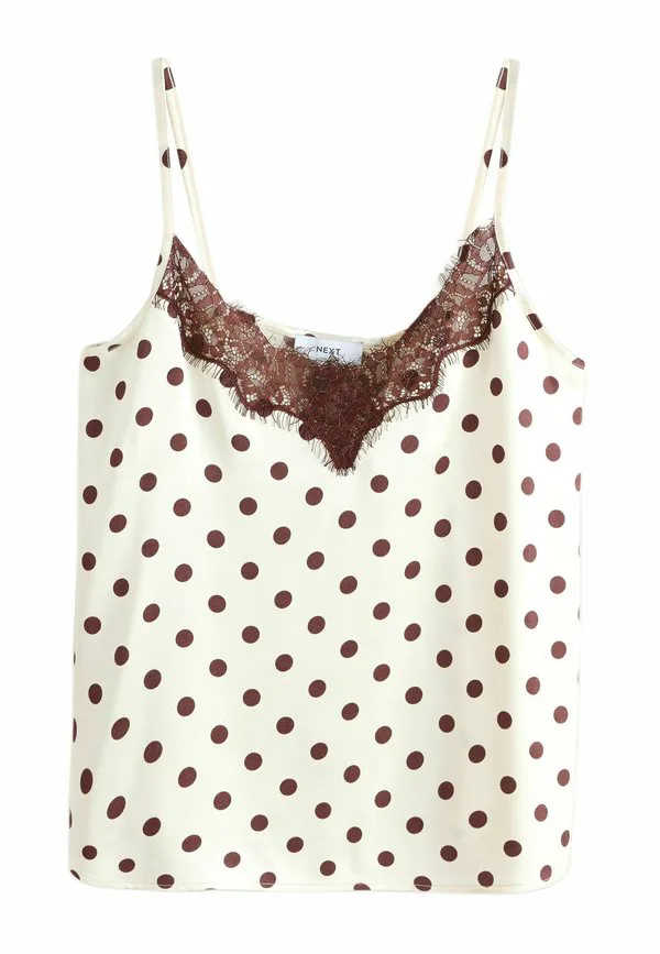 Топ-Майка стандартного кроя Next, Cream Chocolate Brown Polka Dot