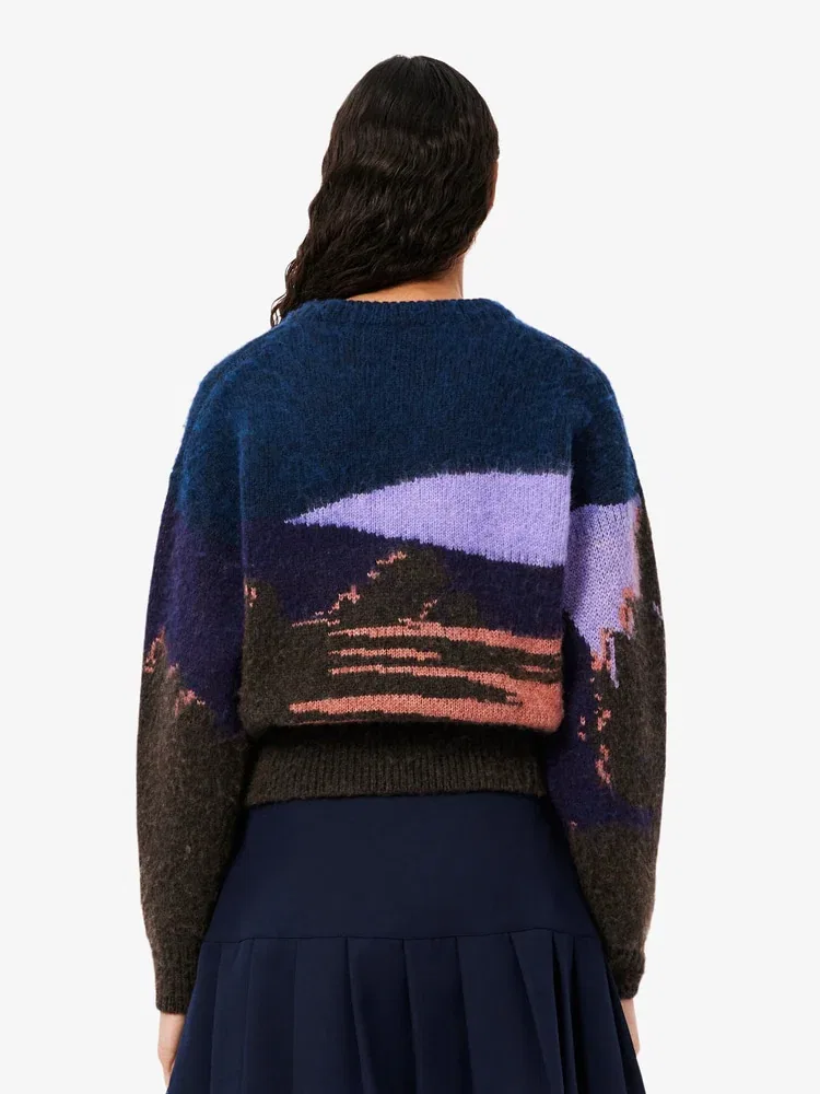 Свитер женский LACOSTE Purple, с круглым вырезом, из шерсти и альпаки — фото 3