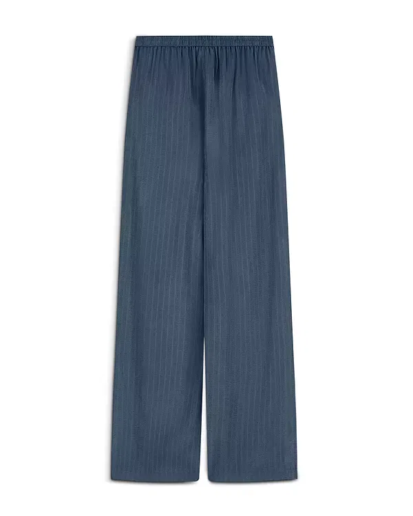 Женские брюки с эластичным поясом Fluid Lurex Pinstripe Emporio Armani, Whale Blue — фото 4