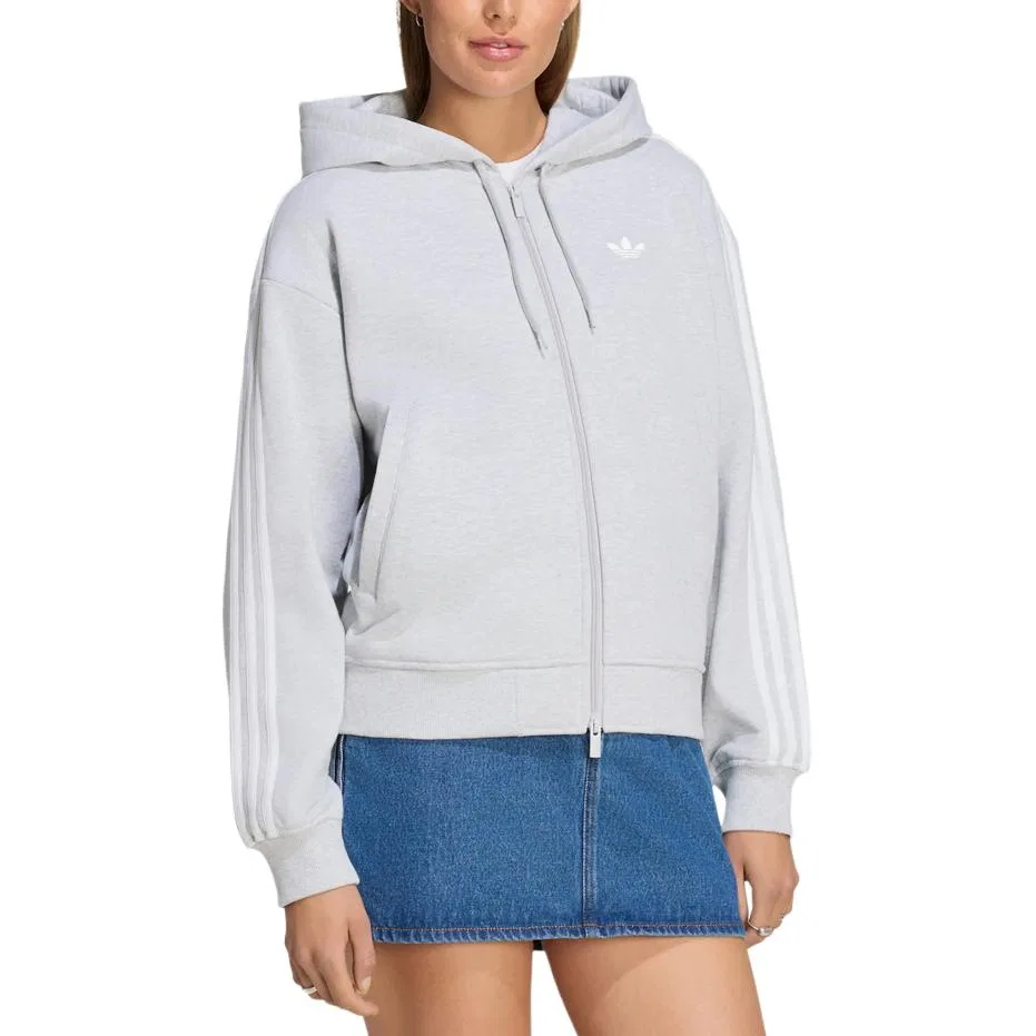 Женская куртка с капюшоном Adidas Originals, Light Heather Gray — фото 3