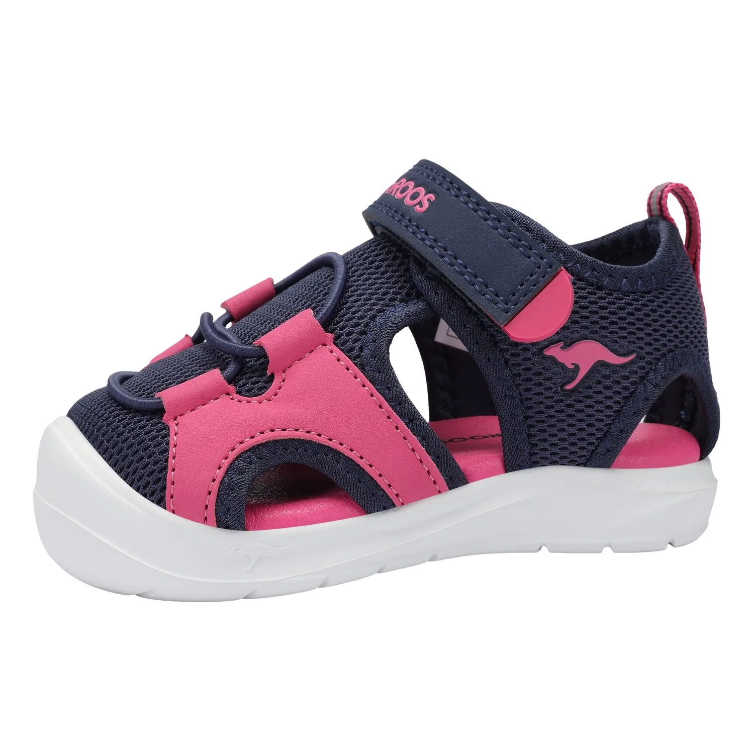 Детские сандалии с липучкой KangaROOS, Dark Navy/Daisy Pink