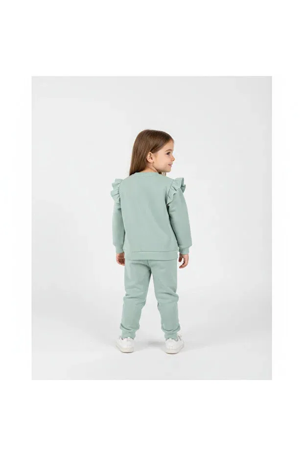 Детский спортивный костюм для девочек хлопковый Modest Ilo, Green — фото 2