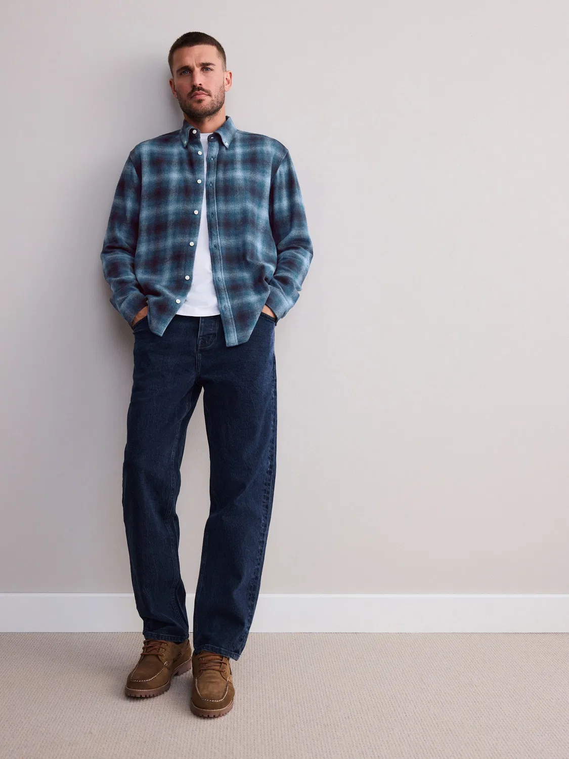 Рубашка клетчатая Signature Long Sleeve Check Shirt Next, синий — фото 3