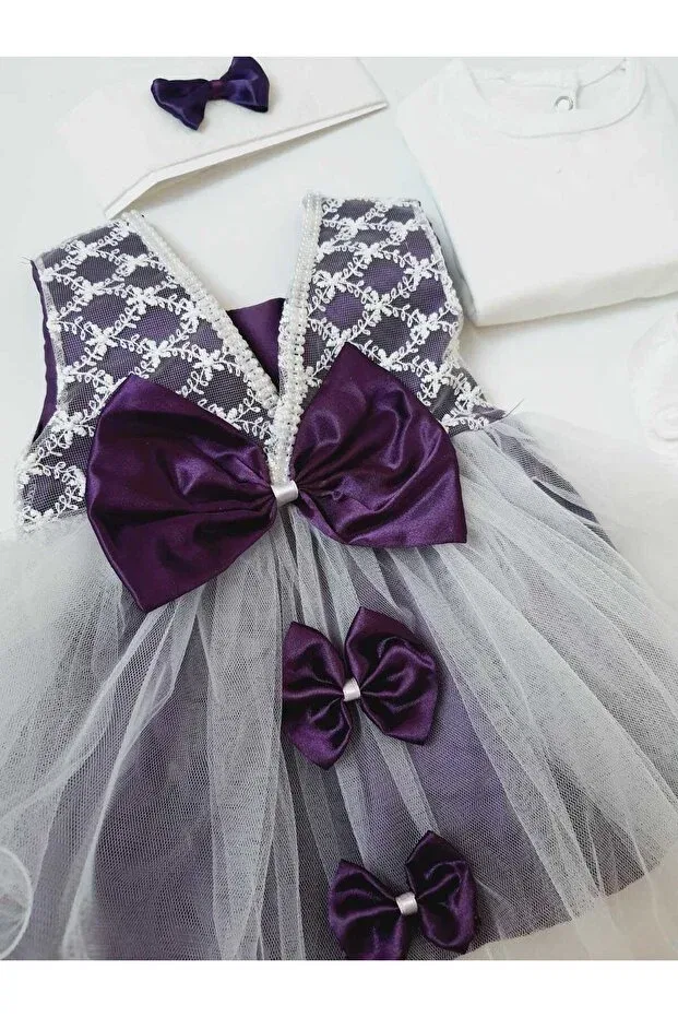Детское платье для девочек кружевное Pileki Baby, Purple — фото 3