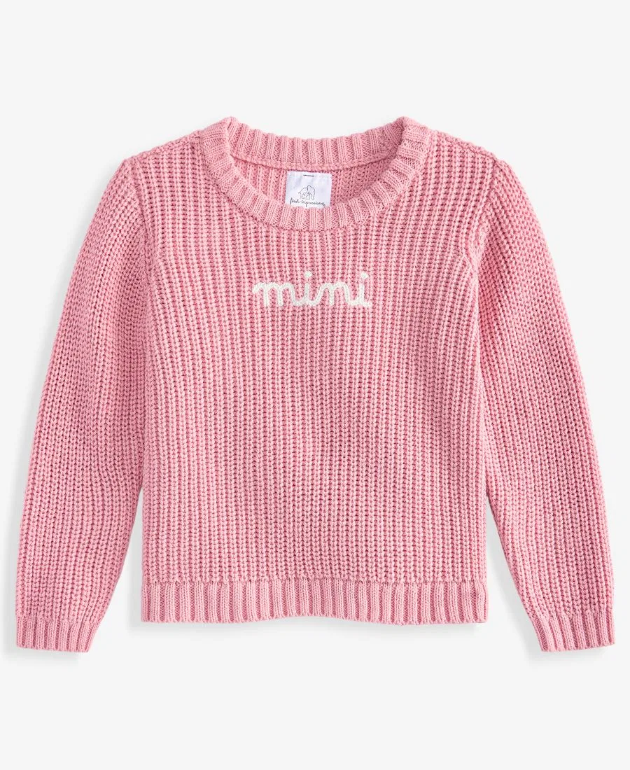 Детский хлопковый свитер с принтом Mini First Impressions, Pink Enamel