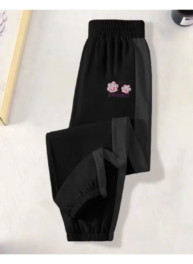 Штаны с сетчатыми вставками для девочки Jeanswest, черный
