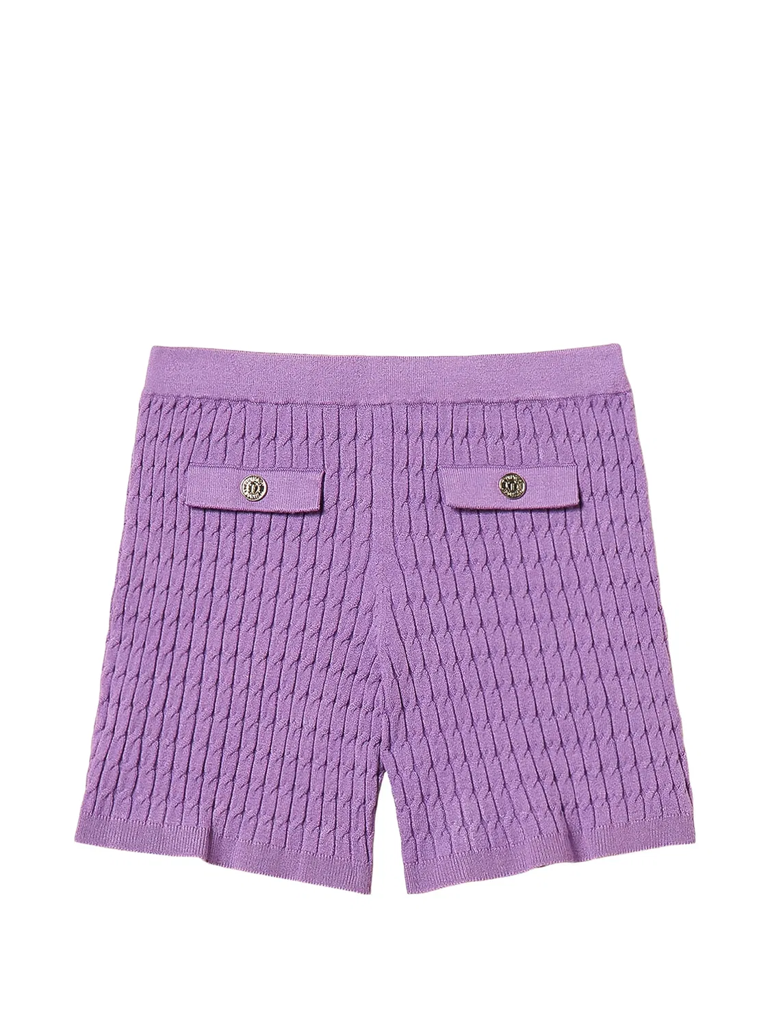 Вязаные шорты фиолетовые TWINSET, фиолетовый
