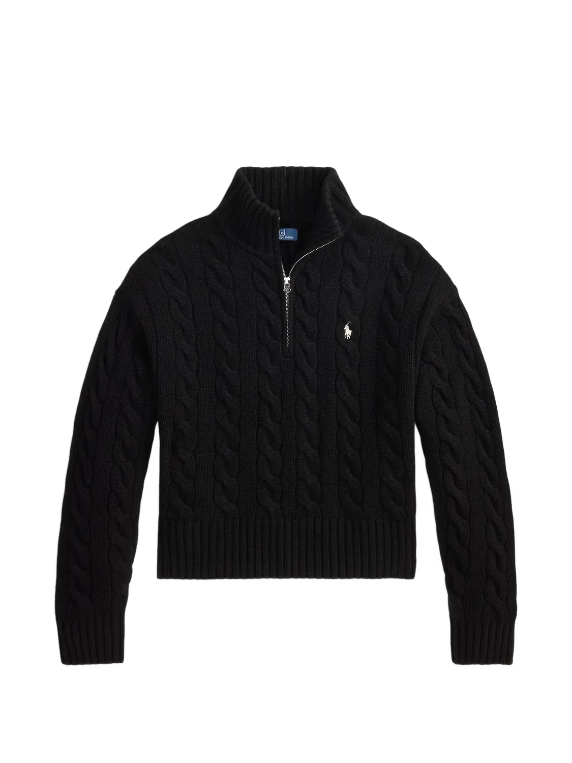 Джемпер из шерсти и кашемира на молнии Polo Ralph Lauren, черный