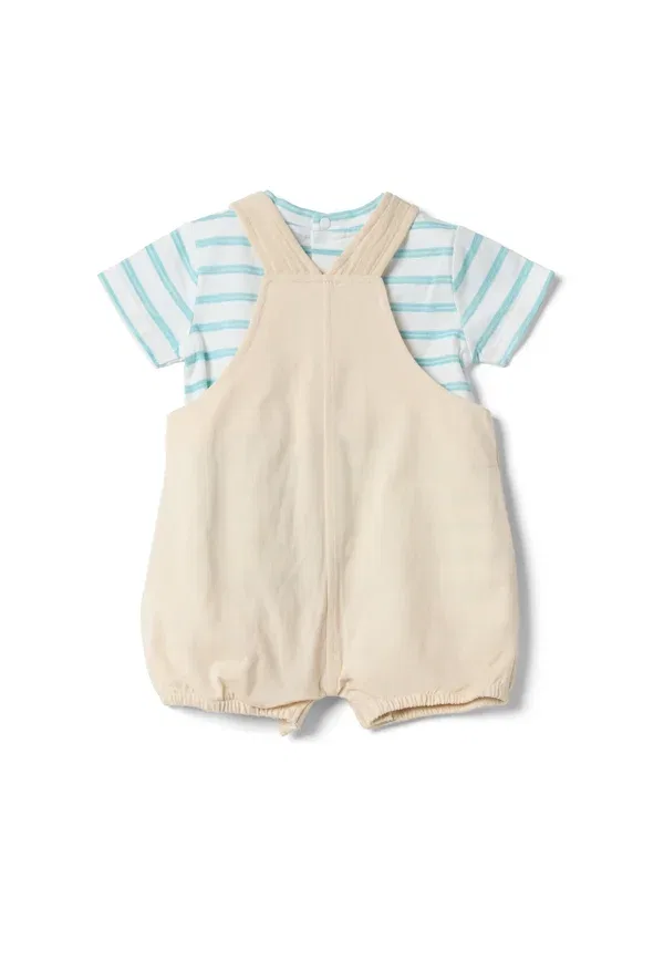Комплект футболка и брюки, хлопок, Dungarees, Ovs, Белый, Beige — фото 2