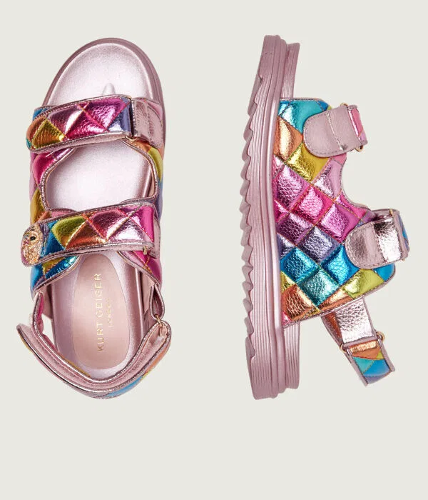 Детские сандалии для девочек кожаные MINI ORSON Kurt Geiger, мультиколор — фото 4