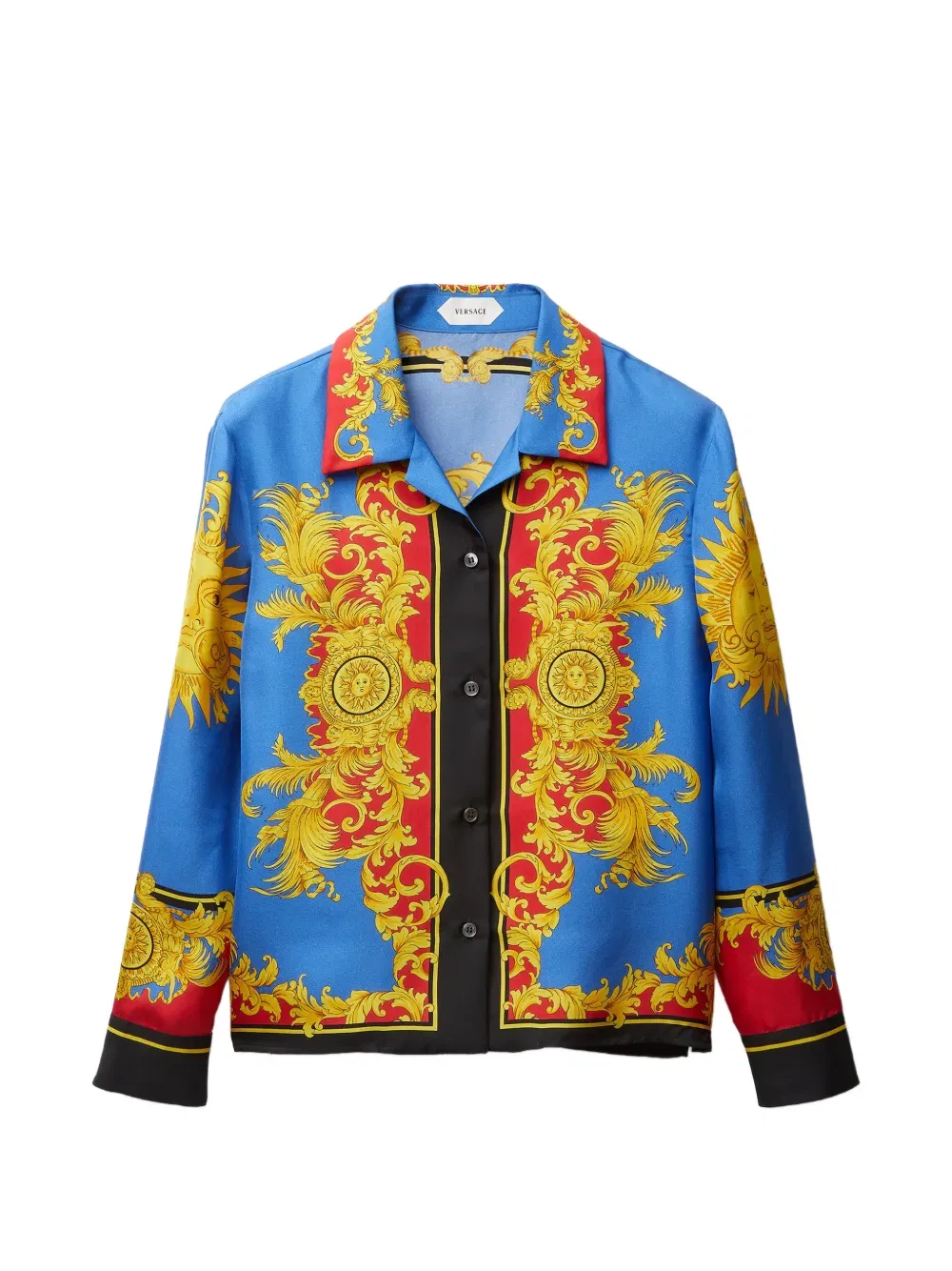 Рубашка с принтом Versace, синий