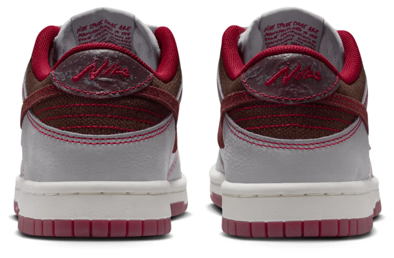 Кроссовки для мальчиков Nike Dunk Low Lv8 1, цвет Burgundy Crush/Wolf Grey/Pure Platinum — фото 3