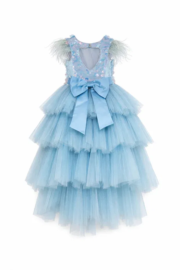 Детское платье для девочек с пайетками Glam Lindissima, Blue — фото 4