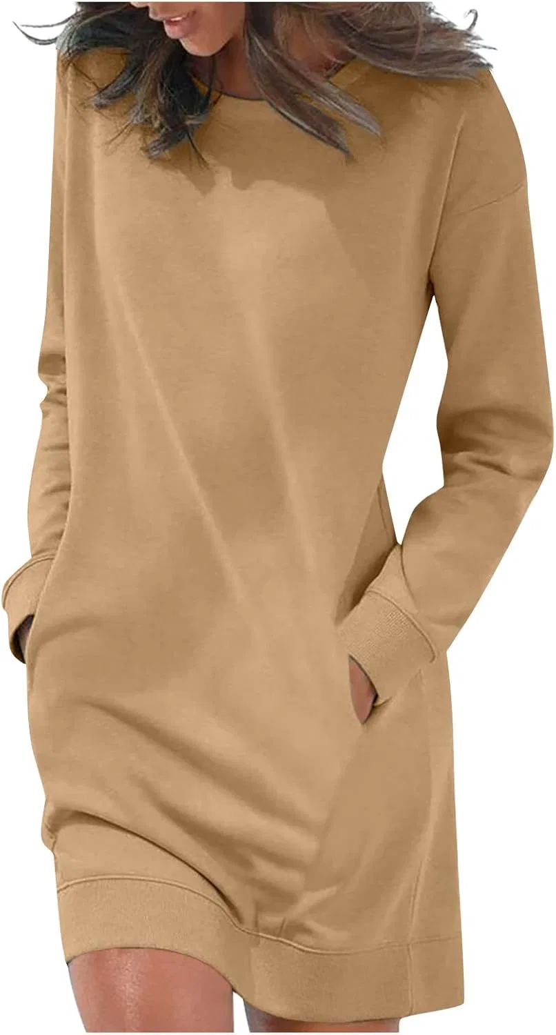 Повседневное платье с длинным рукавом Khaki