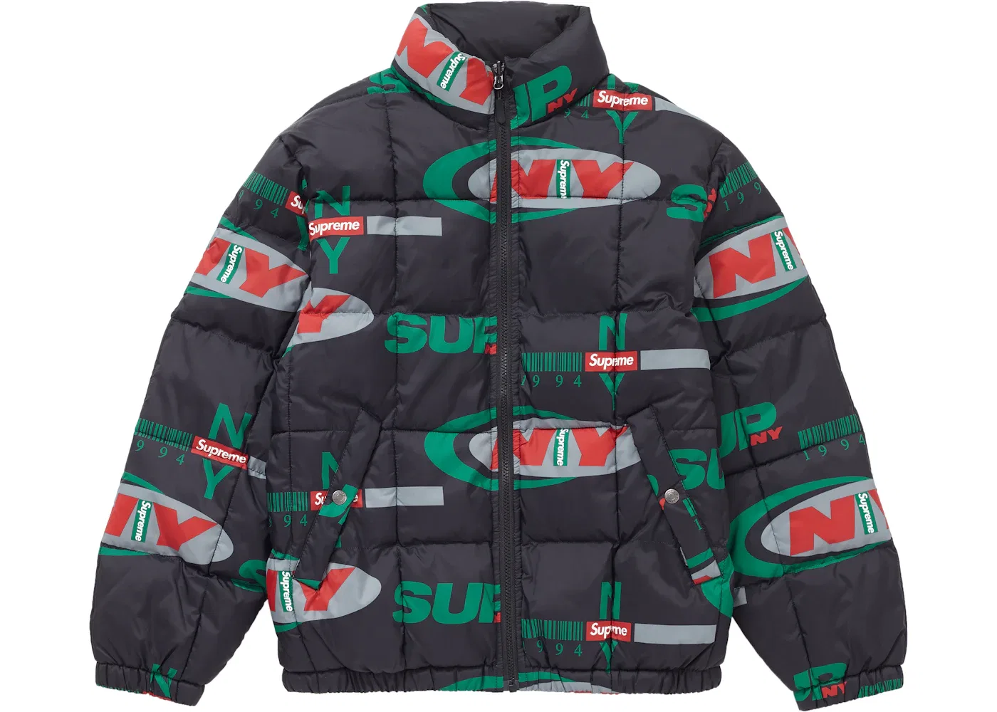 Мужская куртка-пуховик двусторонняя Supreme FW18 Jacket Supreme, Black