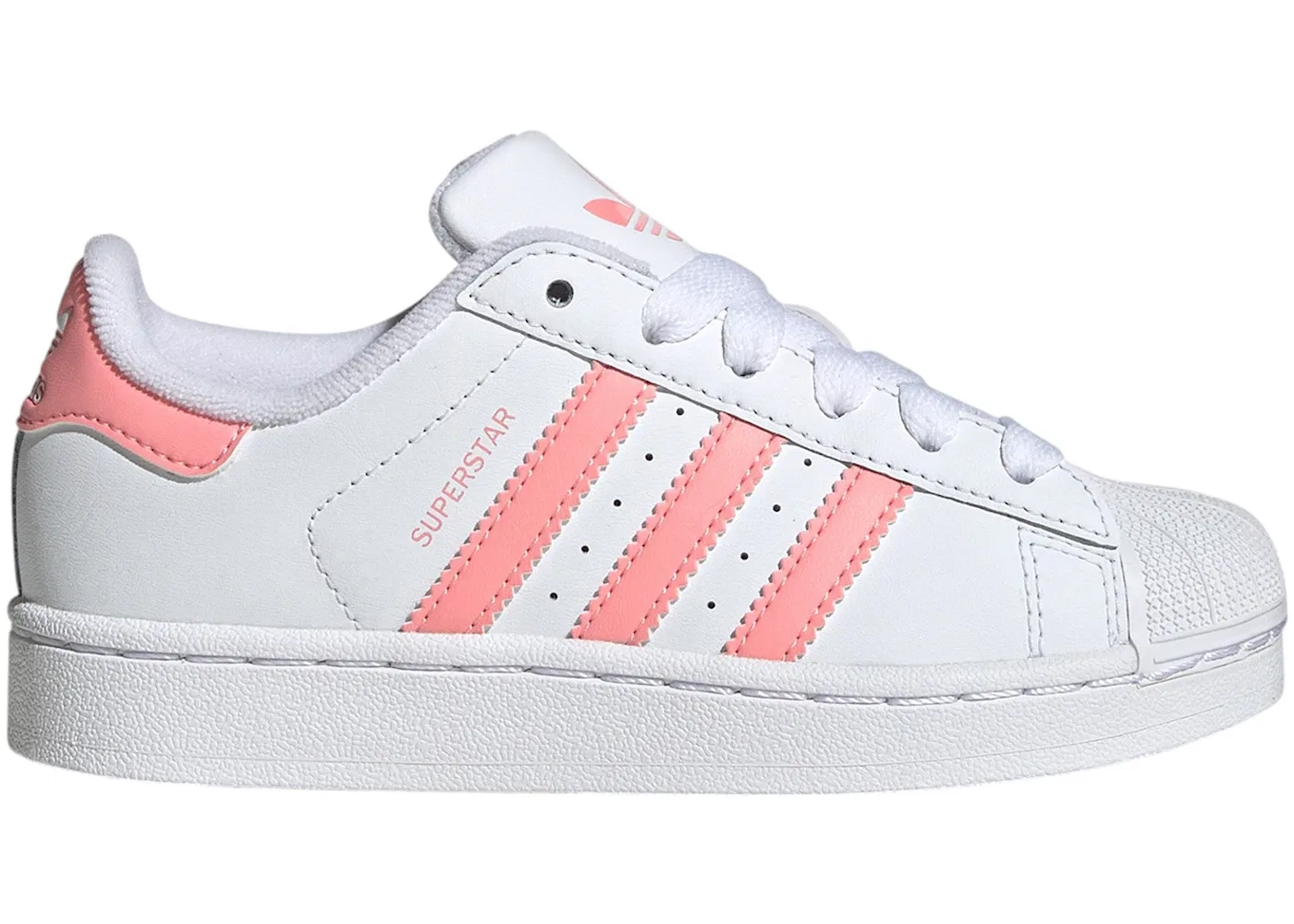 Детские кроссовки с классическим дизайном Adidas Superstar II, Cloud White Semi Pink Spark Cloud White