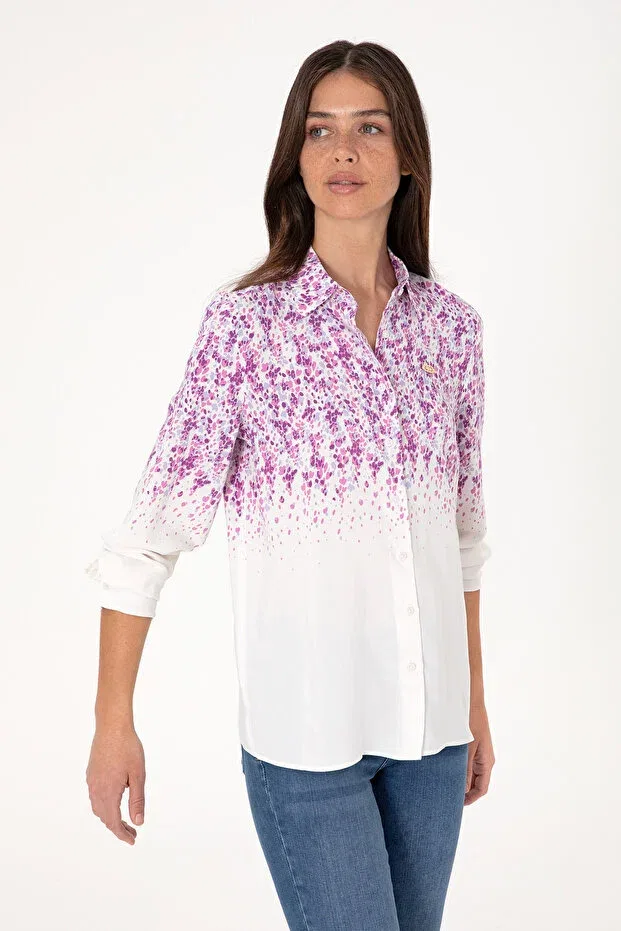 Женская рубашка с длинным рукавом U.S. Polo Assn., Violet — фото 3
