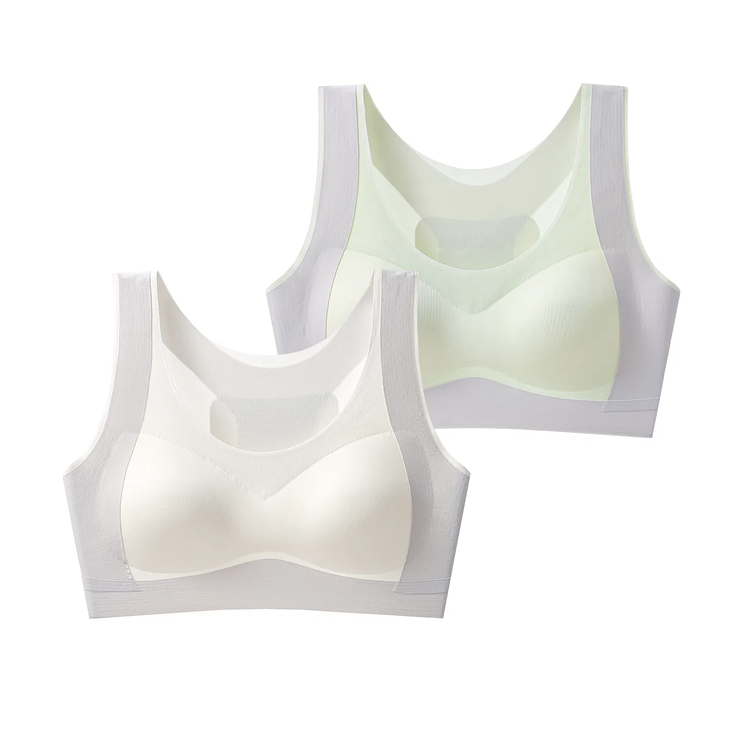 Детский бюстгальтер для девочек без косточек Red bean, цвет: Champagne Light Green