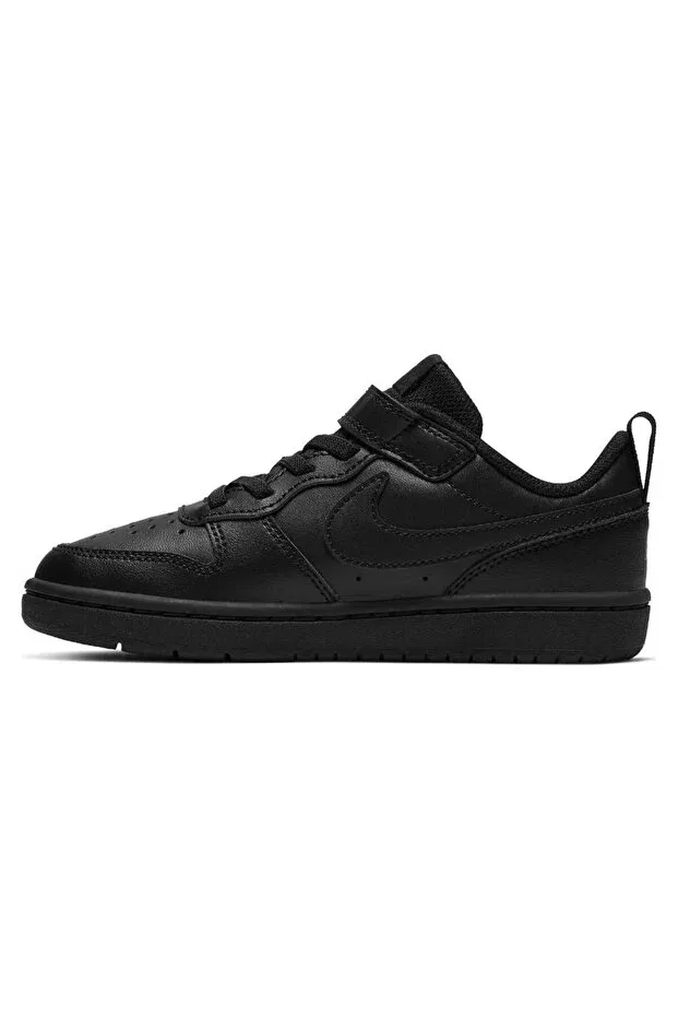 Детские кроссовки для девочек кожаные Court Borough Low 2 (PSV) Nike, Black — фото 2
