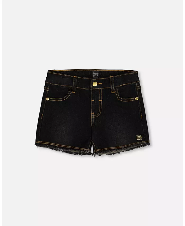 

Джинсовые шорты для девочек с вышивкой Black Jeans - Toddler|Child Deux par Deux, черный