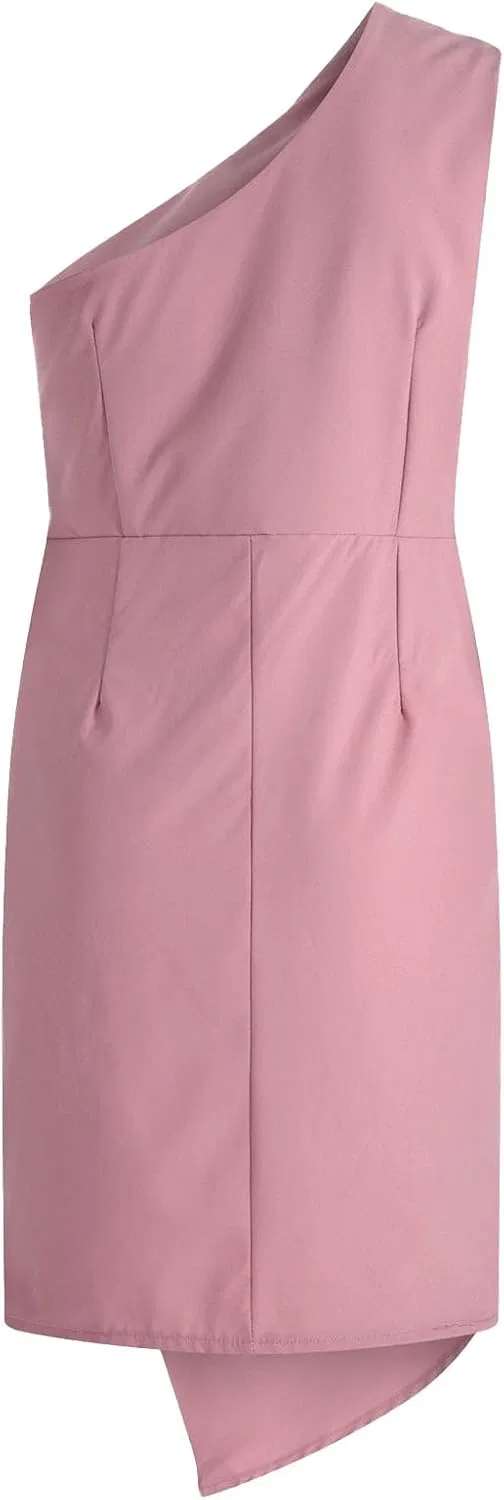 Женское коктейльное платье с завязкой на талии Satin, Pink — фото 4