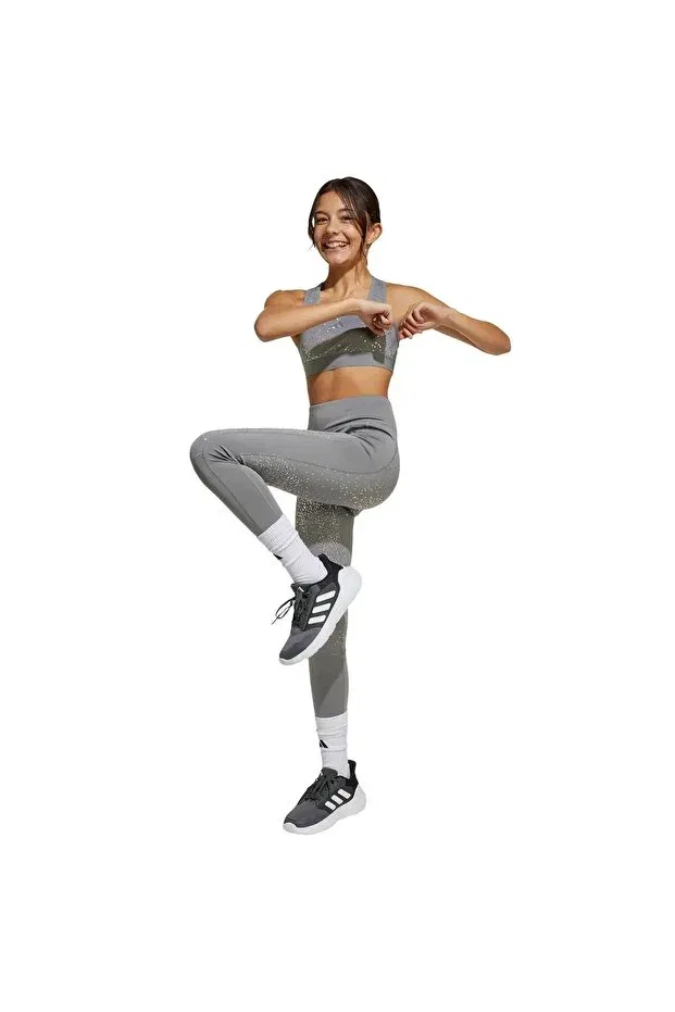 Детские леггинсы для девочек скинни Glam Adidas, Gray — фото 3