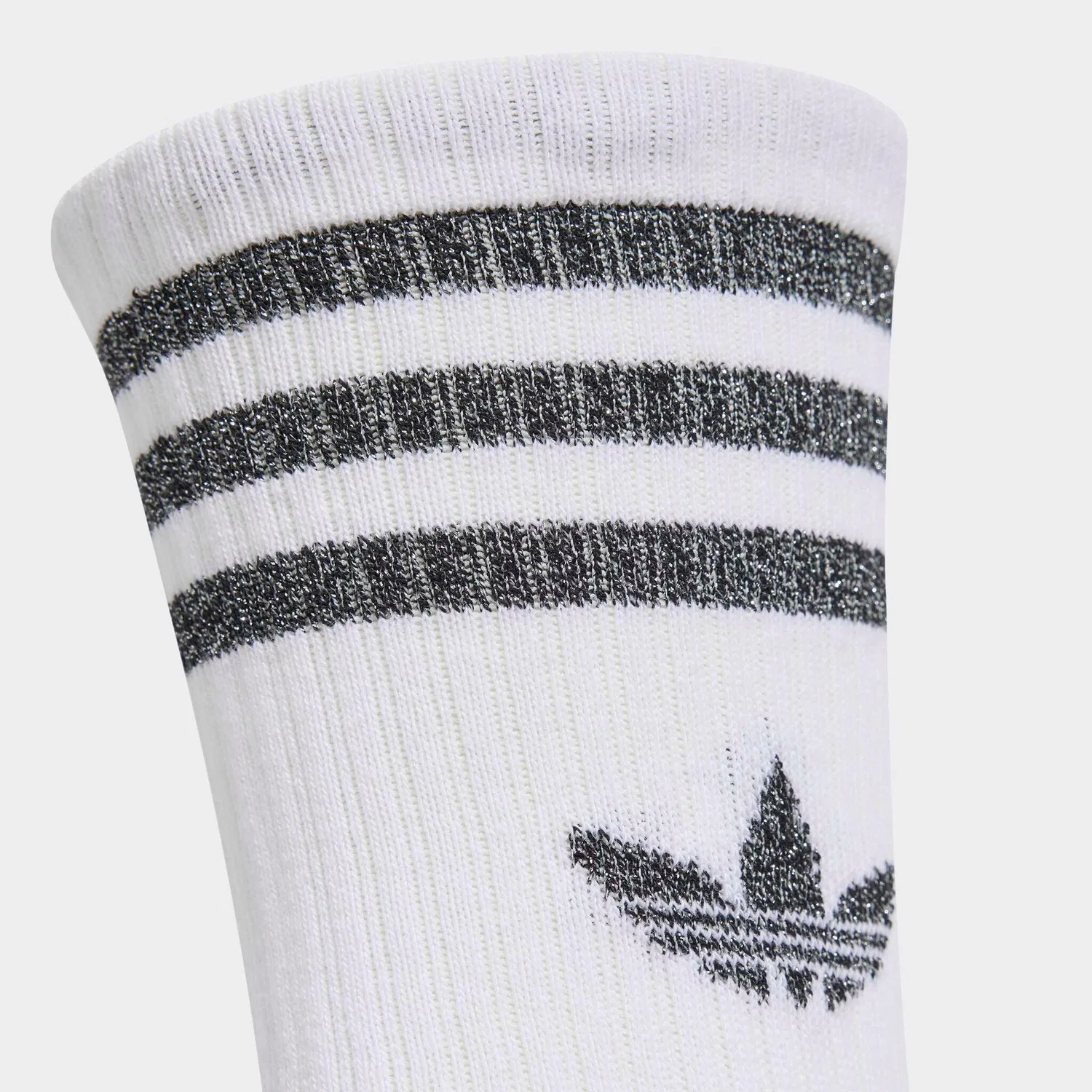Женские спортивные носки с блестящими полосками Adidas Originals, White/Silver Metallic/Black — фото 3