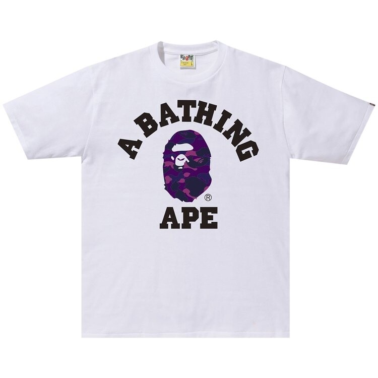 

Футболка BAPE Color Camo College Tee 'White/Purple', белый