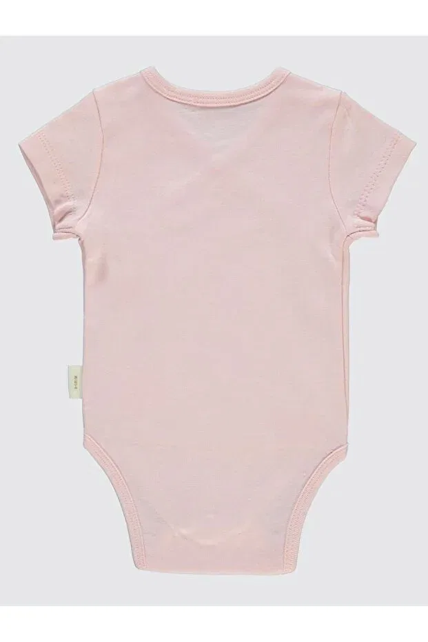 Детское боди с коротким рукавом Organic cotton double breasted 0-3 months snap fastener bodysuit Civil Baby, Pink — фото 2
