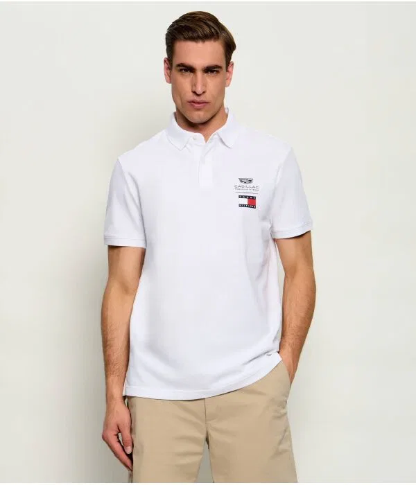 Мужское поло с коротким рукавом Tommy Hilfiger x Cadillac Formula 1 Team, белый