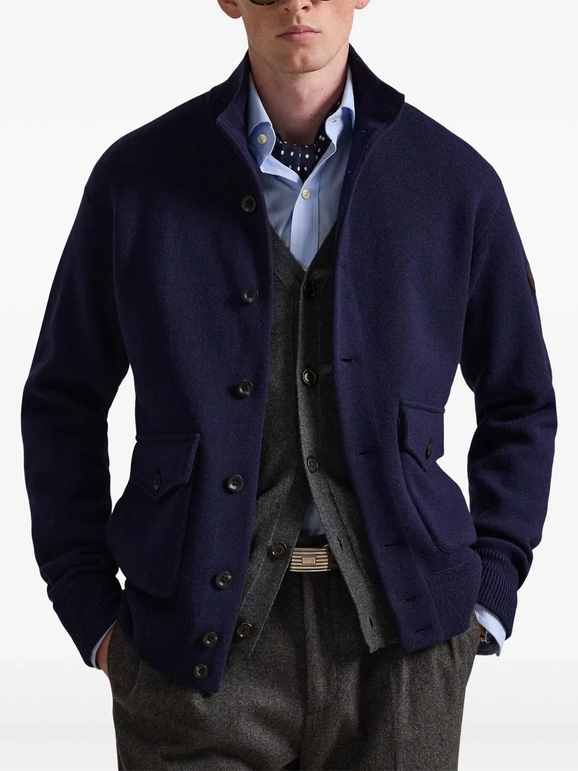 Polo Ralph Lauren Кардиган из шерстяной смеси темно-синий — фото 2