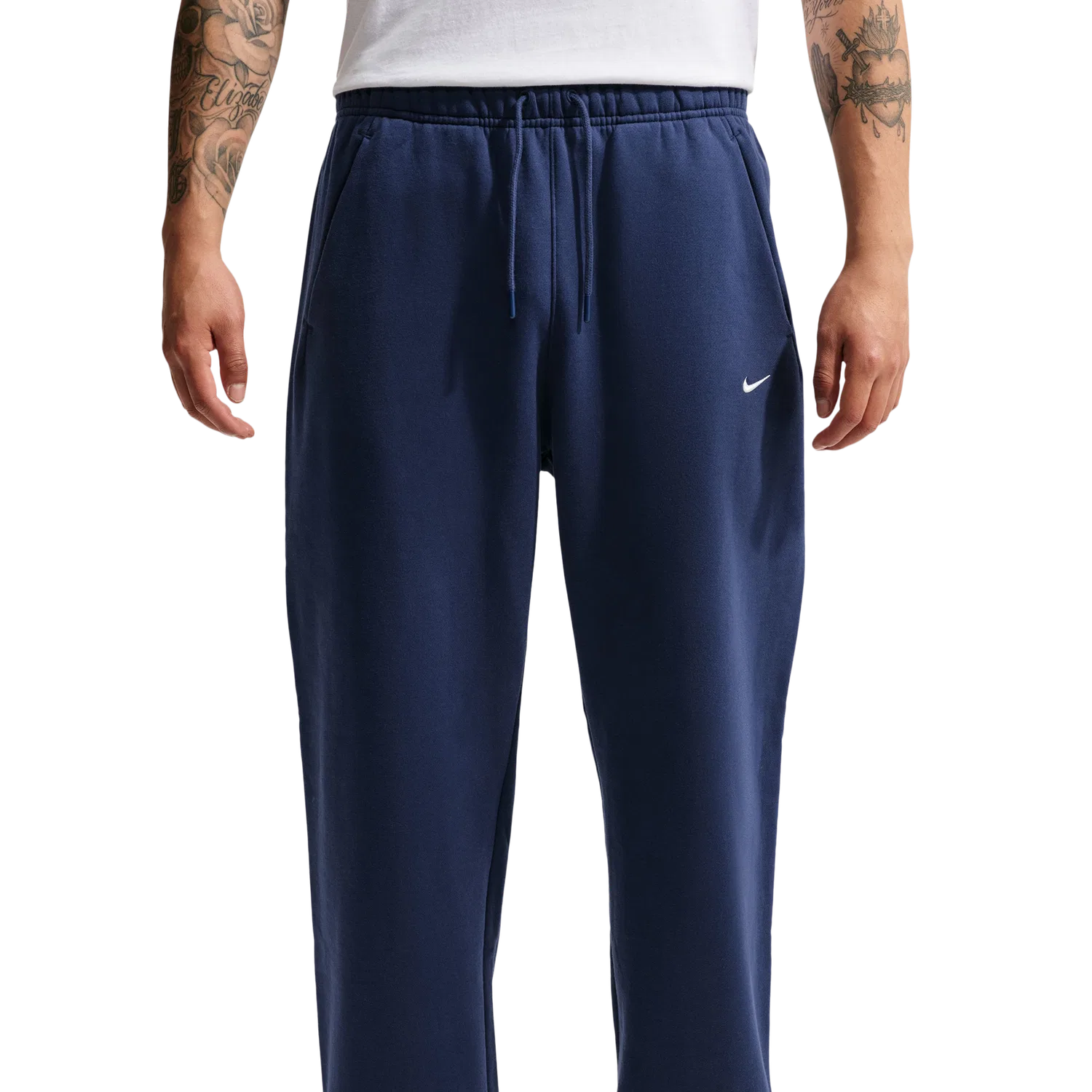 Мужские спортивные штаны из начесного флиса Nike Solo Basketball Bungee Concept Pants, белый/темно-синий — фото 4