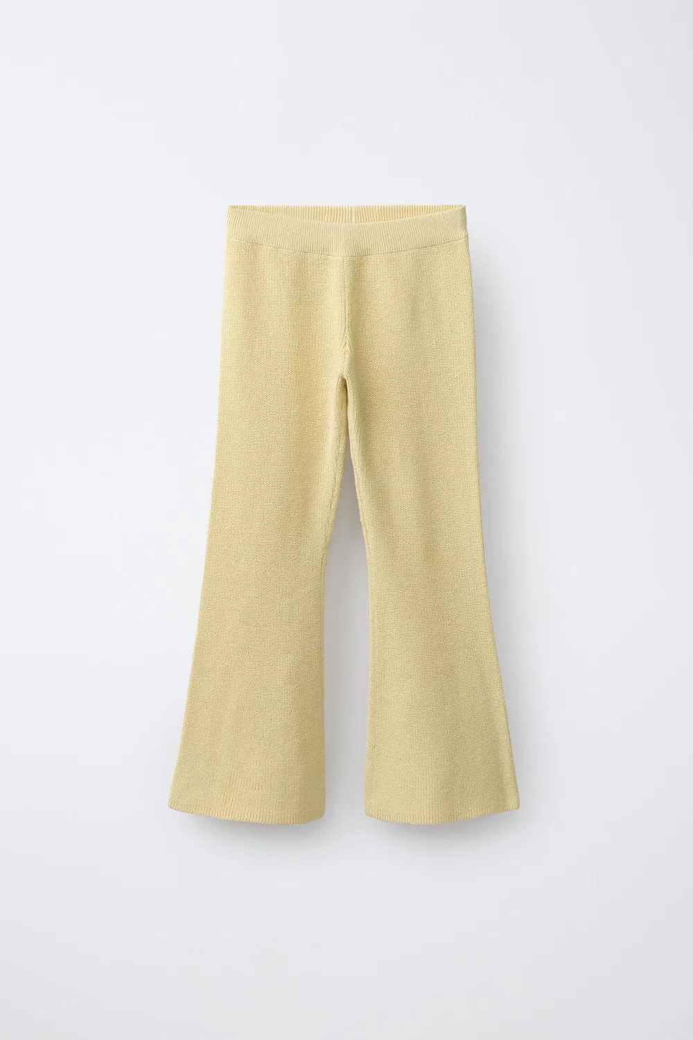 Вязаные брюки-клеш ZARA, Light Yellow