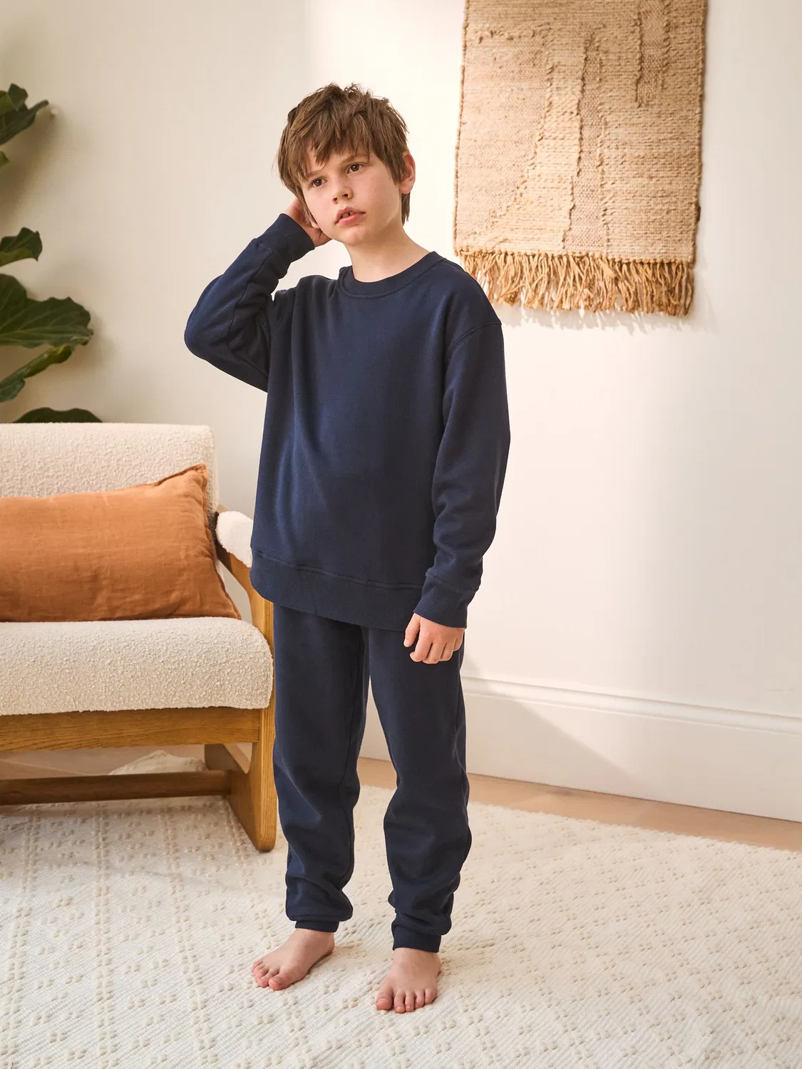 Пижама флисовая Crew Neck, Navy Single Cosy Fleece Next, темно-синий