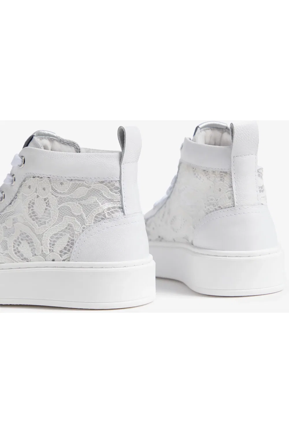 Кроссовки детские с цветочной сеткой Floral Mesh High Top NeroGiardini, белый — фото 3