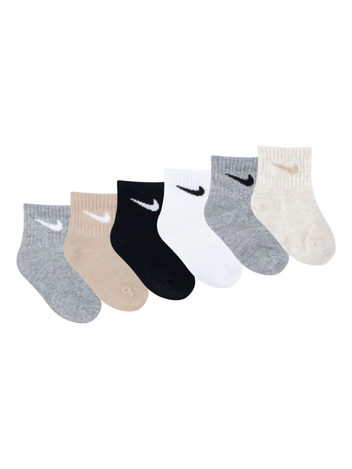 Носки Nike Infant Swoosh Ankle Socks 6 Pack, серый/черный — фото 2